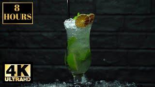Mojito Cocktail Drink Alcohol Wallpaper Scrennsaver Background 4K 8 HOURS With Music