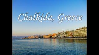 Walking in Chalkida on the island of Evia in Greece / July 2022