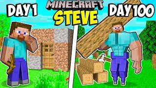 I Survived 100 Days as STEVE in Minecraft