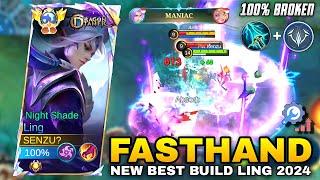 LING FASTHAND BEST BUILD 100% BROKEN ( MUST USE THIS BUILD ) Top Global Ling Mobile Legends