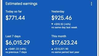 My adsense earnings $500 to $900 daily : How I do it