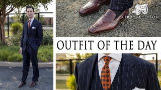 Mens Outfit of the Day | Alan Flusser Three Piece Suit + Perfect Tie For Fall | Kirby Allison