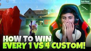 How To Clutch 1 Vs 4 In Custom  - Garena Free Fire