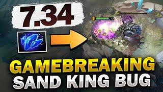 HOW TO SOLO KILL ROSHAN IN 5 SECONDS - GAMEBREAKING BUG ON 7.34 PATCH - Sand King