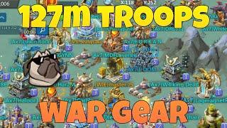 Lords Mobile - We filled his prison to zero him! Very hard targets with 127m troops on war gear