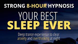 Deep Sleep Hypnosis To Reduce Anxiety At Night | 8-hour black screen experience
