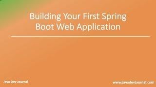 Bootstrap a Simple Spring Boot Application