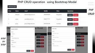 PHP CRUD using Bootstrap Modal || Complete Project || AJAX || JQUERY