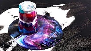 Acrylic galaxy pouring - Somewhere out there - Flip Cup Technique