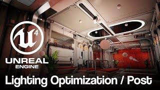 Optimizing UE4 Lighting and Post Effects : Scifi Hallway