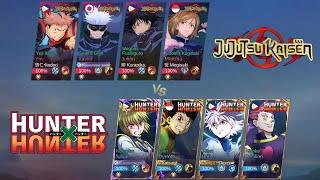 HUNTER x HUNTER vs JUJUTSU KAISEN! - BATTLE OF FAMOUS YOUTUBERS! (who will win?) - Mobile Legends