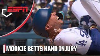 Mookie Betts exits game with hand injury after getting hit by pitch | ESPN MLB