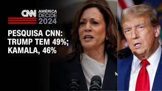 Pesquisa CNN: Trump tem 49%; Kamala, 46% | CNN NOVO DIA