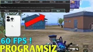 PUBG MOBİLE KASMA DONMA SORUNUN ÇÖZÜMÜ 60 FPS YAPMA PROGRAMSIZ 2.6.0