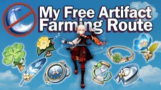 Daily Resin-Free Artifact Farming Route ft. Kazuha! (Only takes 15 mins) | Genshin Impact Guide