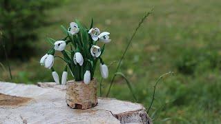 DIY Композиция с подснежниками. Подснежники из фоамирана. Foamiran snowdrops / Творческое место