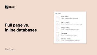 Full page vs. inline databases