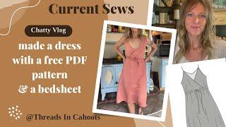 Current Sews | A beautiful free PDF dress pattern made with linen bedding! Perfect for summer!!