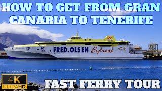 HOW TO GET FROM GRAN CANARIA TO TENERIFE BY FERRY - TRAVEL GUIDE - FRED OLSEN - 4K - 2024