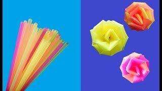 Drinking Straw Craft | Drinking Straw Flowers | DIY Drinking Straw Flower| Drinking Straw Rose