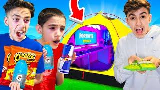 Last To Leave Outside Fortnite Gaming Tent Wins $5,000 Challenge With Brothers!