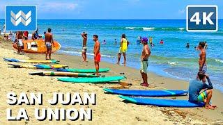 [4K] San Juan Beach La Union  Surfing Capital of Northern Philippines Walking Tour Vlog