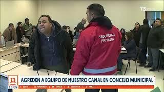 Canal 13 rechaza agresión a equipo de T13 en concejo municipal de Lo Espejo