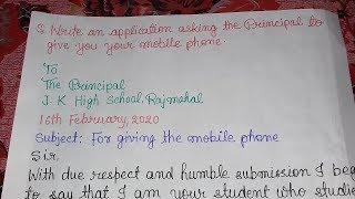 An application asking the Principal to give your mobile phone/Letter Writing