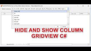 [DEVEXPRESS] How to hide and show column in Gridview C#