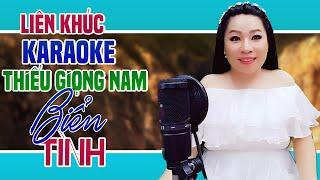 LK Karaoke Song Ca BIỂN TÌNH Thiếu Giọng Nam | Song Ca Với Trà Xanh