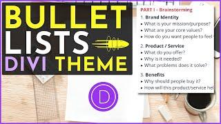 Format Bullet List with CSS in Divi Theme