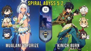 C0 Mualani Vaporize and C0 Kinich Burn | Genshin Impact Abyss 5.2 Floor 12 9 Stars