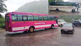 Private Bus And Tourist Bus Turning Fourth Hairpin Bend Thamarassery Ghat #kerala #india