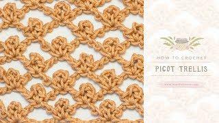 How To: Crochet The Picot Trellis Stitch | Easy Tutorial by Hopeful Honey