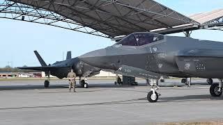 Hill AFB F-35 fighter jets conduct tactical flight operations with SCANG F-16 fighter jets.