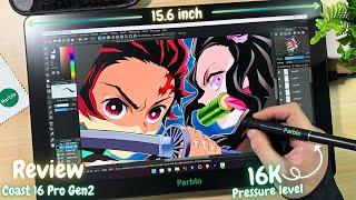 Trying Out Parblo Coast 16 Pro Gen2 / Review Tablet / Drawing Tanjiro And Nezuko / Demon Slayer