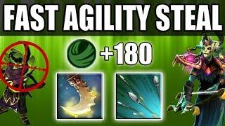 Insanely fast AGILITY Steal +180 [Essence Shift + Focus Fire] Dota 2 Ability Draft