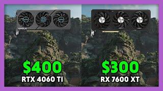 $300 vs $400 GPU Performance Comparison (RX 7600 XT vs RTX 4060Ti - AMD vs Nvidia)