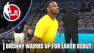 Bronny James warms up for his Summer League debut with Lakers | NBA on ESPN