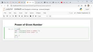 Power of Given Number in Python using jupyter notebook