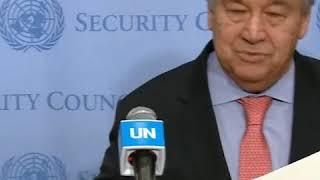 UNSG @AntonioGuterres, having banned Inner City Press for 598 days, takes no questions like Dujarric