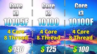 Core i3 10105F vs Core i3 10100 vs Core i3 10100F | PC Gameplay Tested