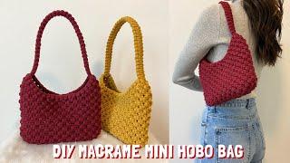 DIY | Macrame mini hobo bag tutorial | Bolsa de macrame | 마크라메 가방