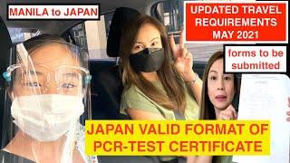 PCR-TEST CERTIFICATE JAPAN VALID FORMAT PART 1/TRAVEL UPDATE