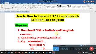 How to Convert UTM Coordinates to Latitude and Longitude2023.Step by Step Tutorial.