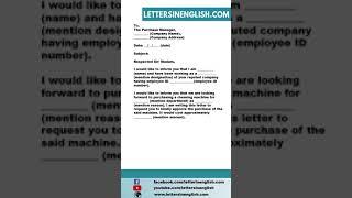 Request Letter for Purchase Approval for a Cleaning Machine