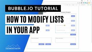 Bubble.io Lesson on Modifying List Fields