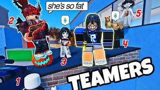 BEATING TOXIC TEAMERS ON MM2 Voice Chat (THEY CRIED)