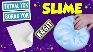 TUTKALSIZ BORAKSSIZ POFUDUK SLIME YAPIMI - SLAYM - Kağıt Slime Nasıl Yapılır -  Kağıt ile Slime