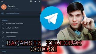 Nomersiz TELEGRAM  ochish 100 foiz || Ракамсиз телеграм ожиш